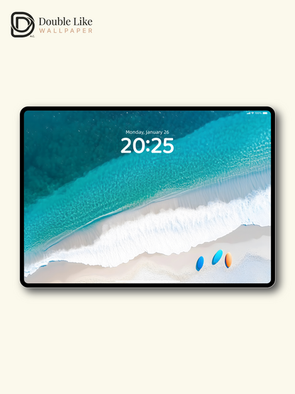 Fresh Aerial Blue Ocean White Sand Surfboards Lock Screen Wallpaper Pack [#ZJYX0435]