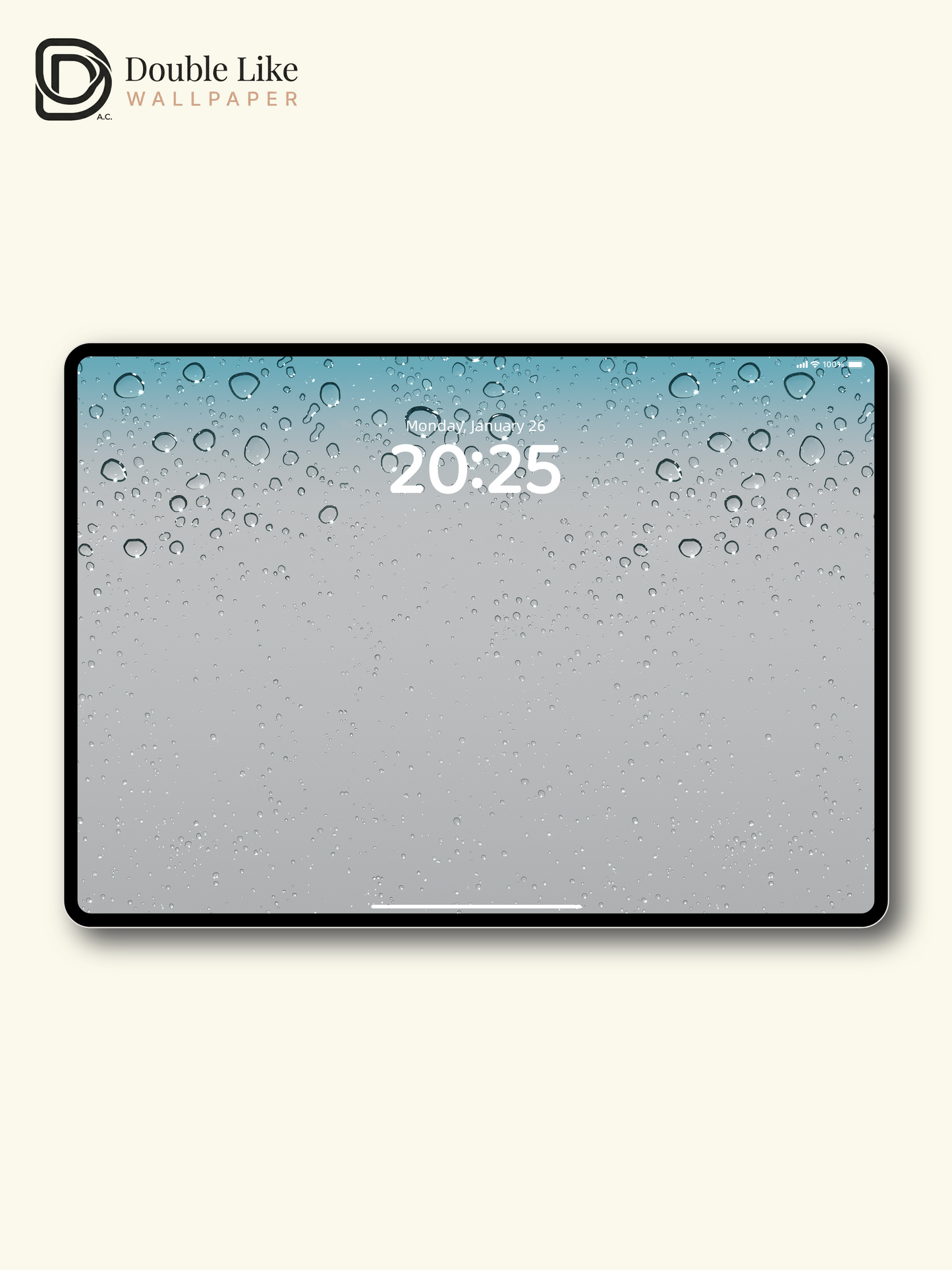 Classic Water Droplets Frosted Glass Minimalist Aqua Blue Aesthetic Wallpaper Pack [#ZMY228]