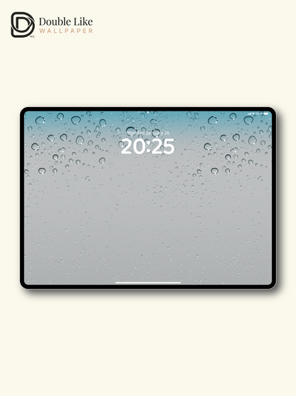 Classic Water Droplets Frosted Glass Minimalist Aqua Blue Aesthetic Wallpaper Pack [#ZMY228]