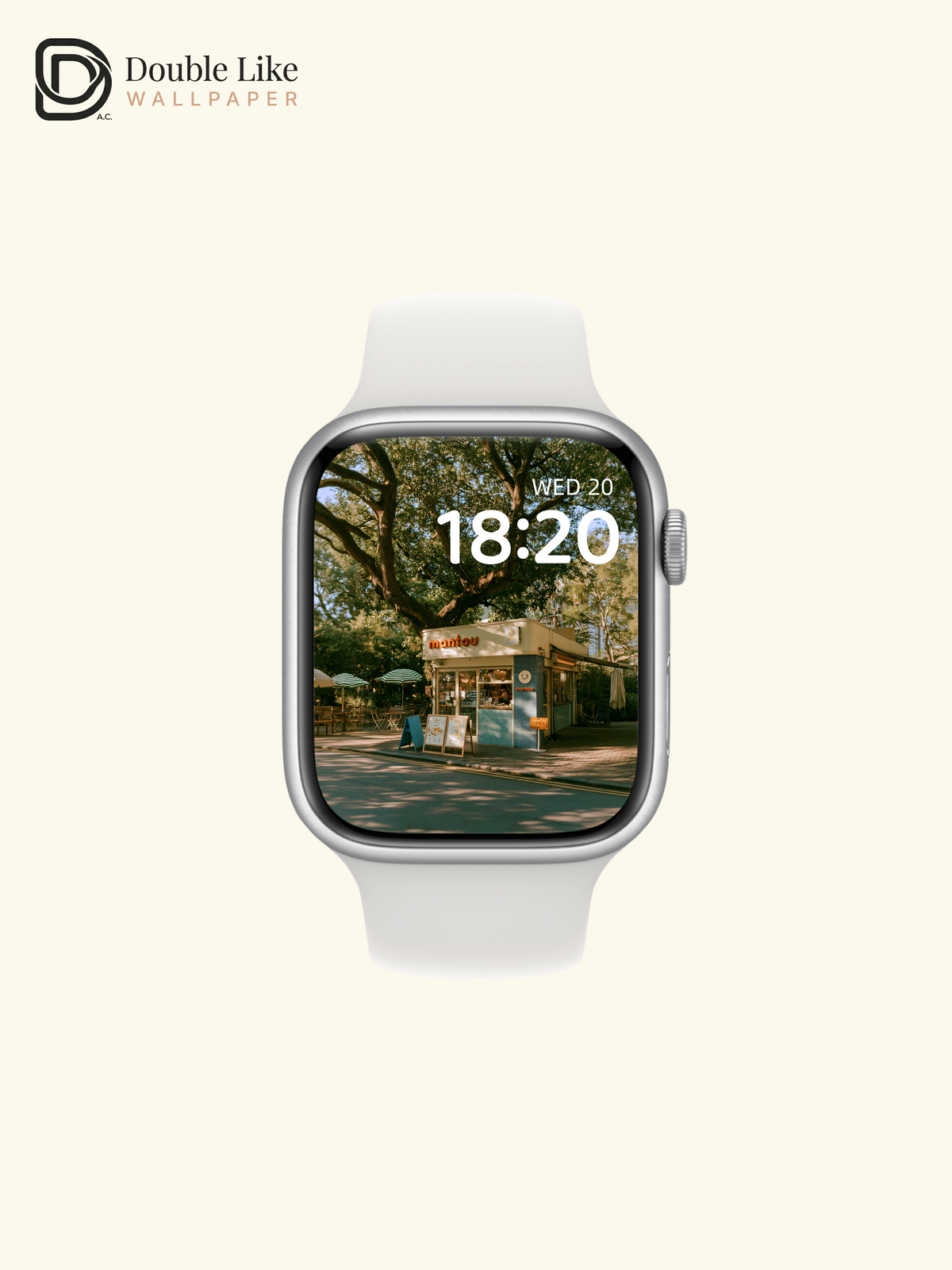 Sunlit Street Kiosk & Tree Shadow Cafe Aesthetic Wallpaper Pack [#JJ1460]