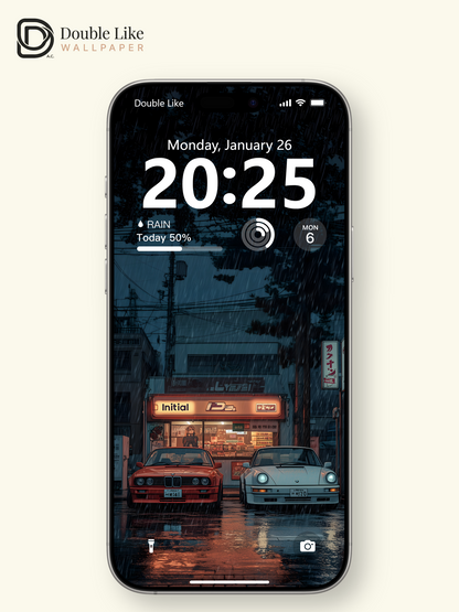 Rainy Japanese Street Vintage Cars Cinematic Aesthetic Wallpaper Pack [#WGF115]