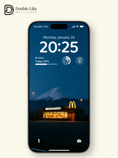 Mount Fuji Twilight McDonald's Roadside Aesthetic Wallpaper Pack [#JJ1412]