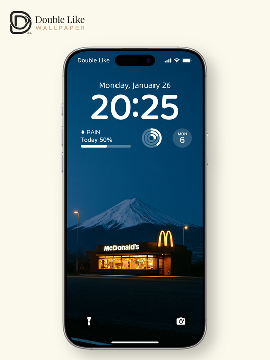 Mount Fuji Twilight McDonald's Roadside Aesthetic Wallpaper Pack [#JJ1412]