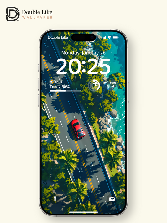 Aesthetic Coastal Drive Summer Road Trip Digital Art Wallpaper Pack [#LFHL1021]