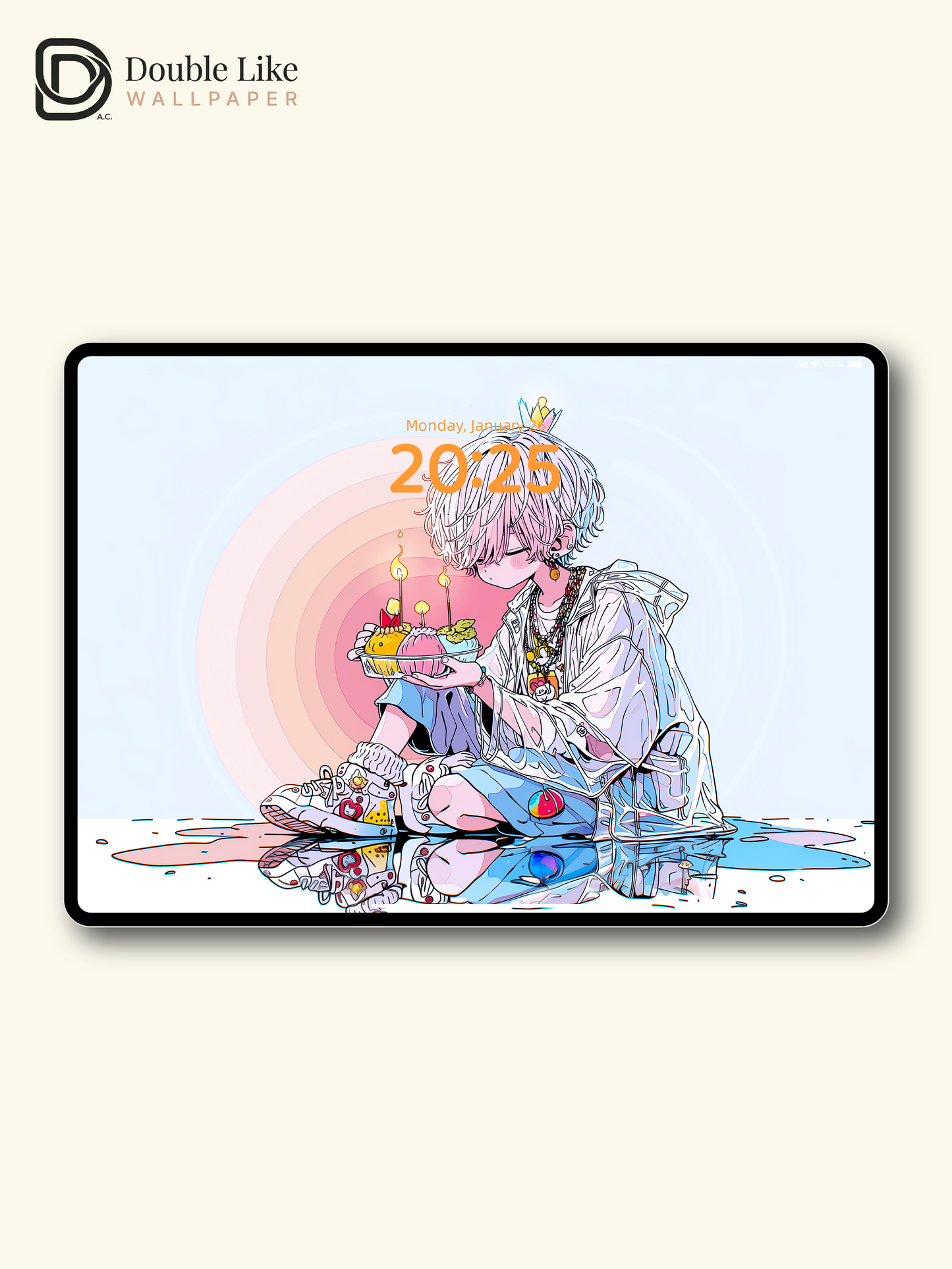 Kawaii Anime Birthday Boy Candle Cake Aesthetic Wallpaper Pack [#HW1467]