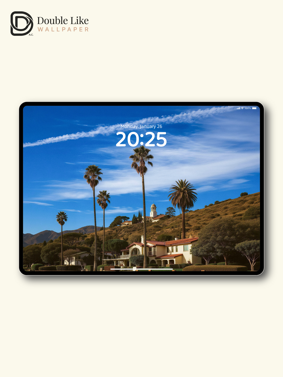 California Hills Estate & Palm Trees Lawn Aesthetic Wallpaper Pack [#JJ230903]