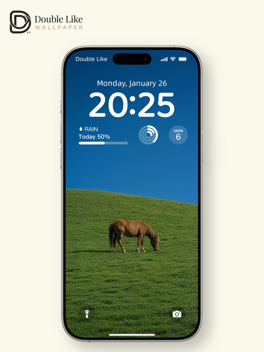 Healing Scenery Wallpaper Pack With Horse On Green Grass Hill [#LFHL30507]