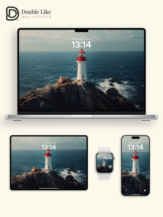 Lonely Coastal Lighthouse Ocean Landscape Wallpaper Pack [#ZJY536]