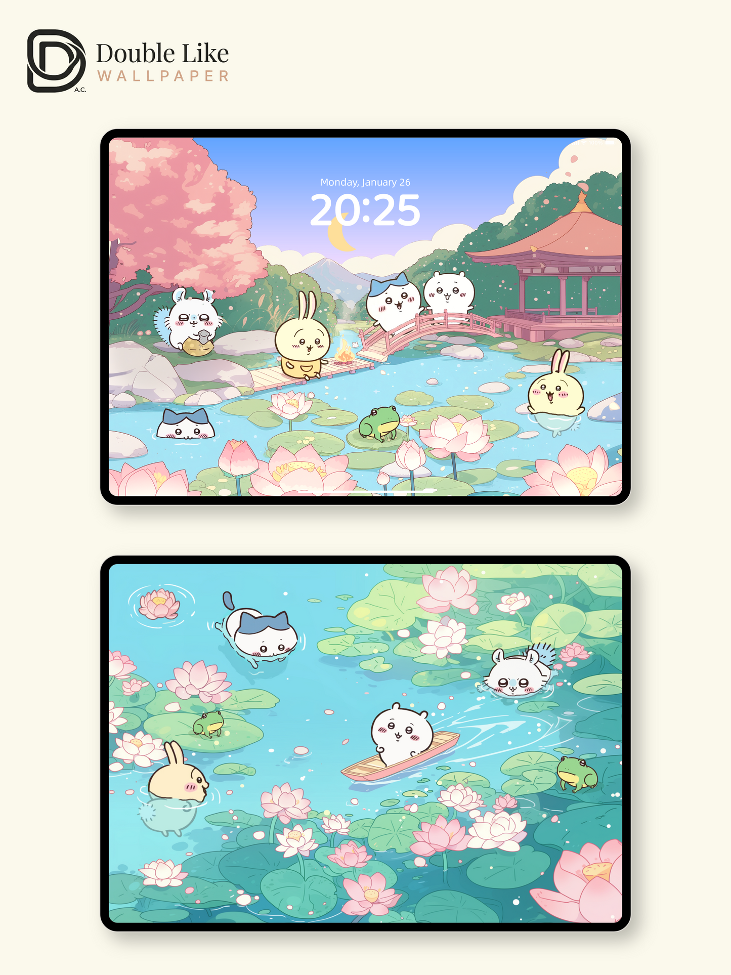 Lotus Pond Pals · Healing Cute Illustration Wallpaper Set [#CKW102]
