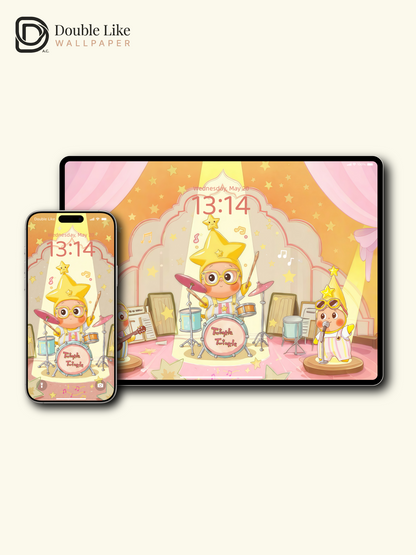 Twinkle Twinkle · Star Stage Performance Wallpaper Set” (Lock Screen + Home Screen + Tablet) [#JJ137]