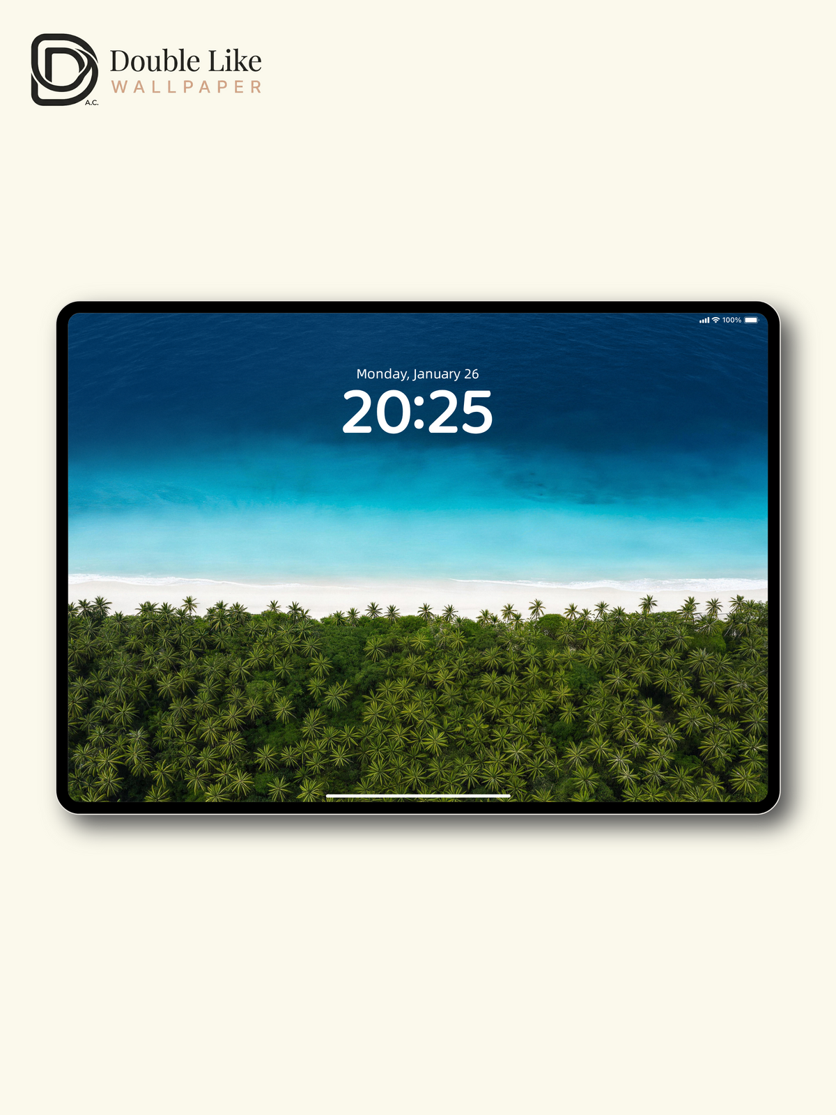 Tropical Island Coast & Turquoise Ocean Gradient Nature Wallpaper Pack [#JJ230801]
