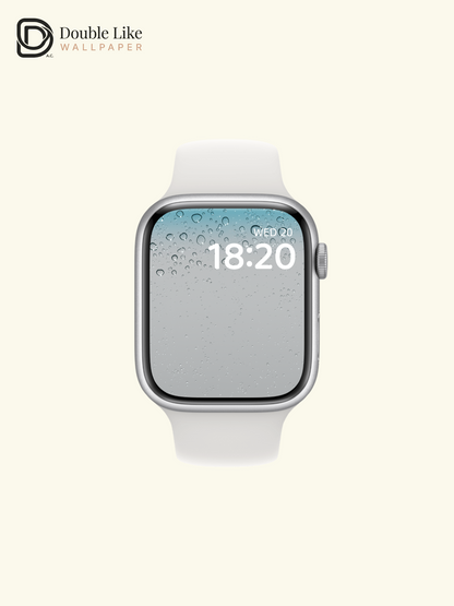 Classic Water Droplets Frosted Glass Minimalist Aqua Blue Aesthetic Wallpaper Pack [#ZMY228]