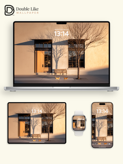 Golden Hour Street Dogs Sunset Shadow Aesthetic Wallpaper Pack    [#JJ1353]