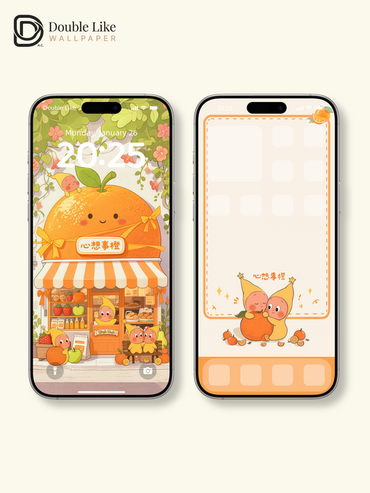 Starlight Buddy ยท Orange of Good Wishes| Lucky Energy Wallpaper Pack [#JJ222]