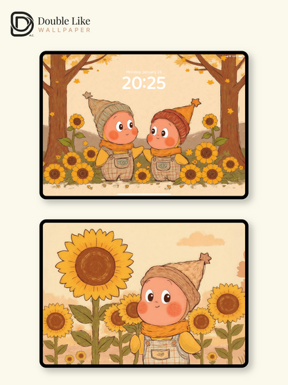 Little Sunflower Spirit| Cozy Healing Wallpaper Pack [#JJ198]