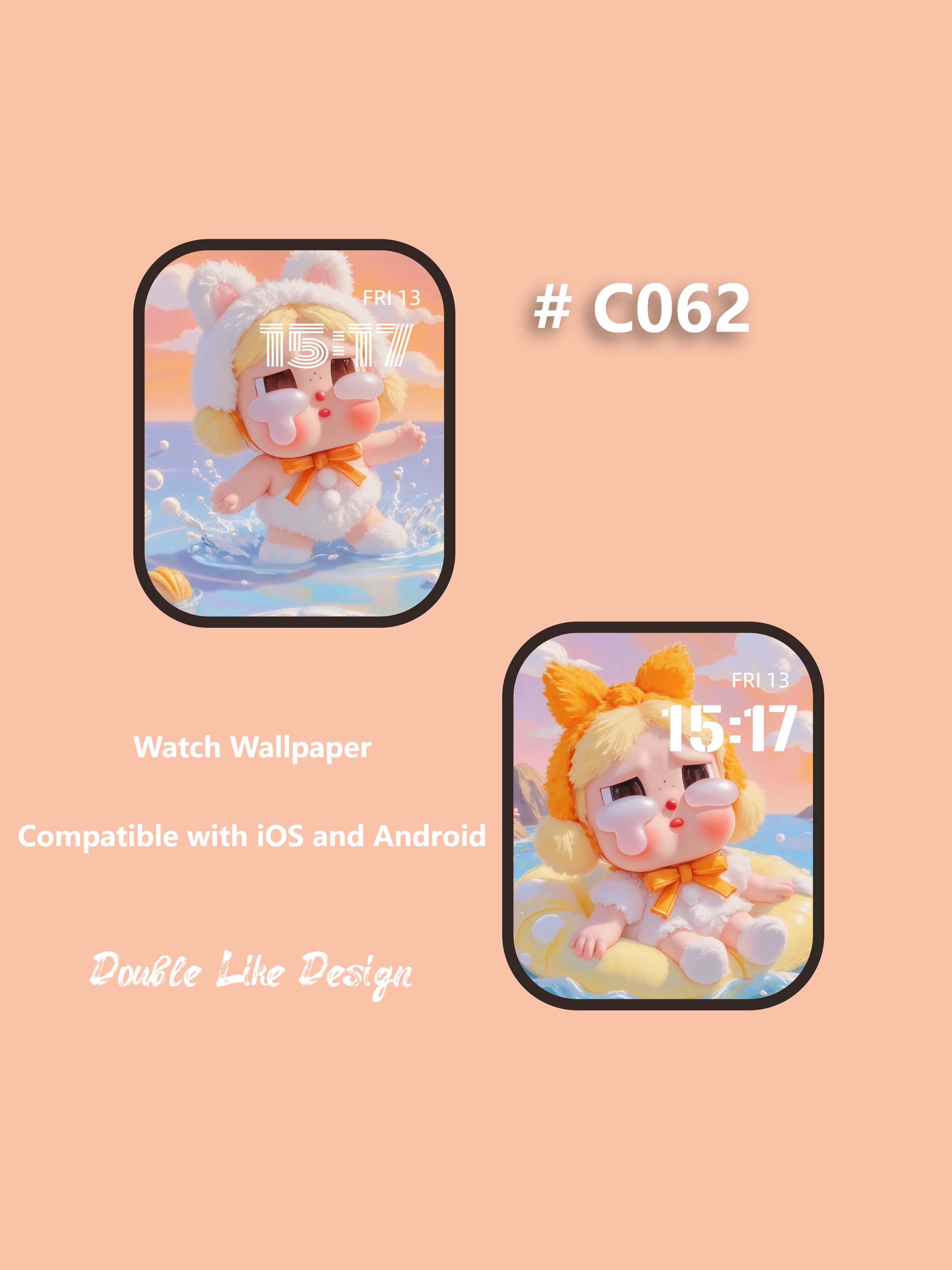 Watching Sunset on Beach [#C062]