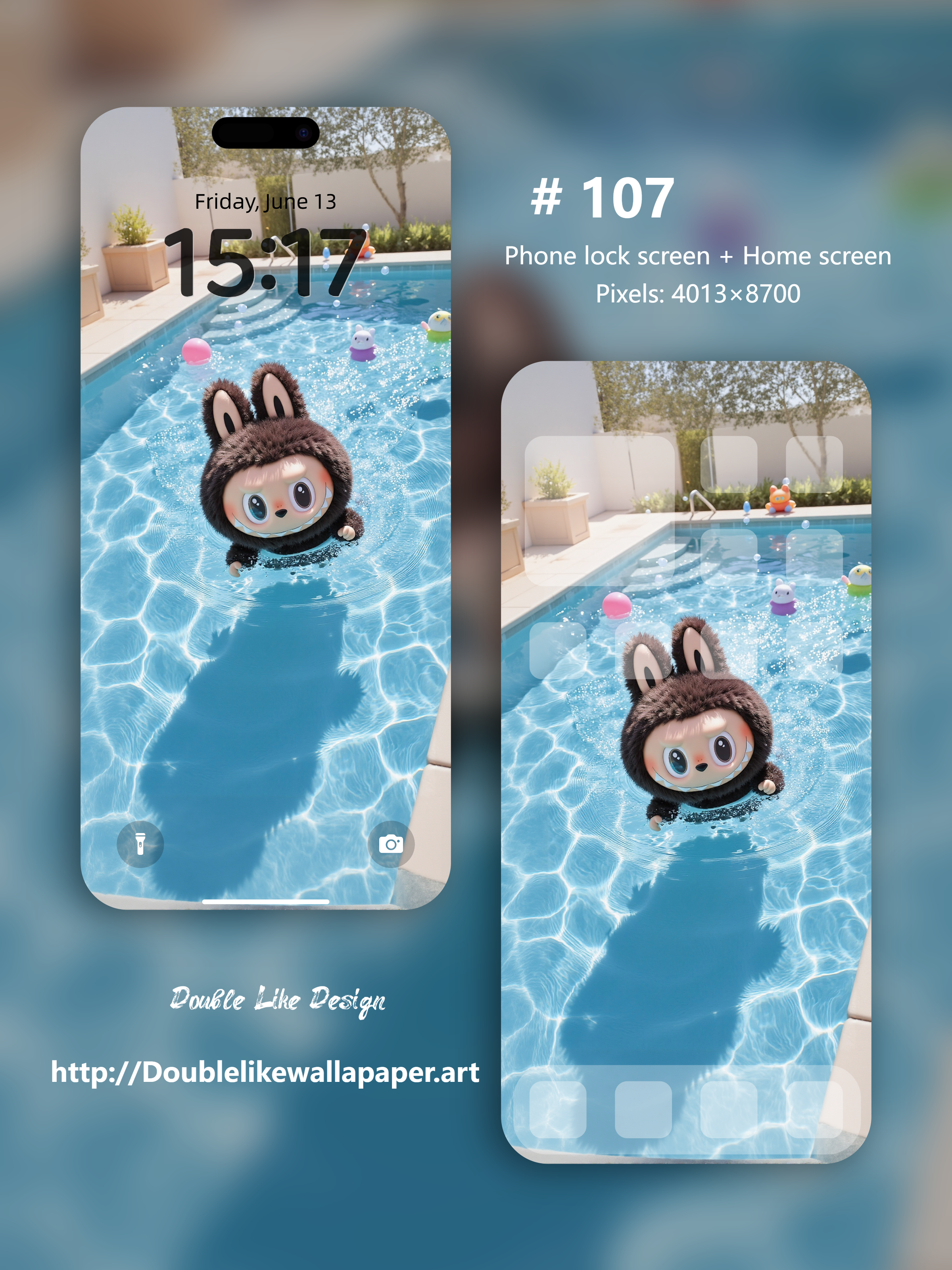 Brown Fluffy Doll by the Pool [#107]