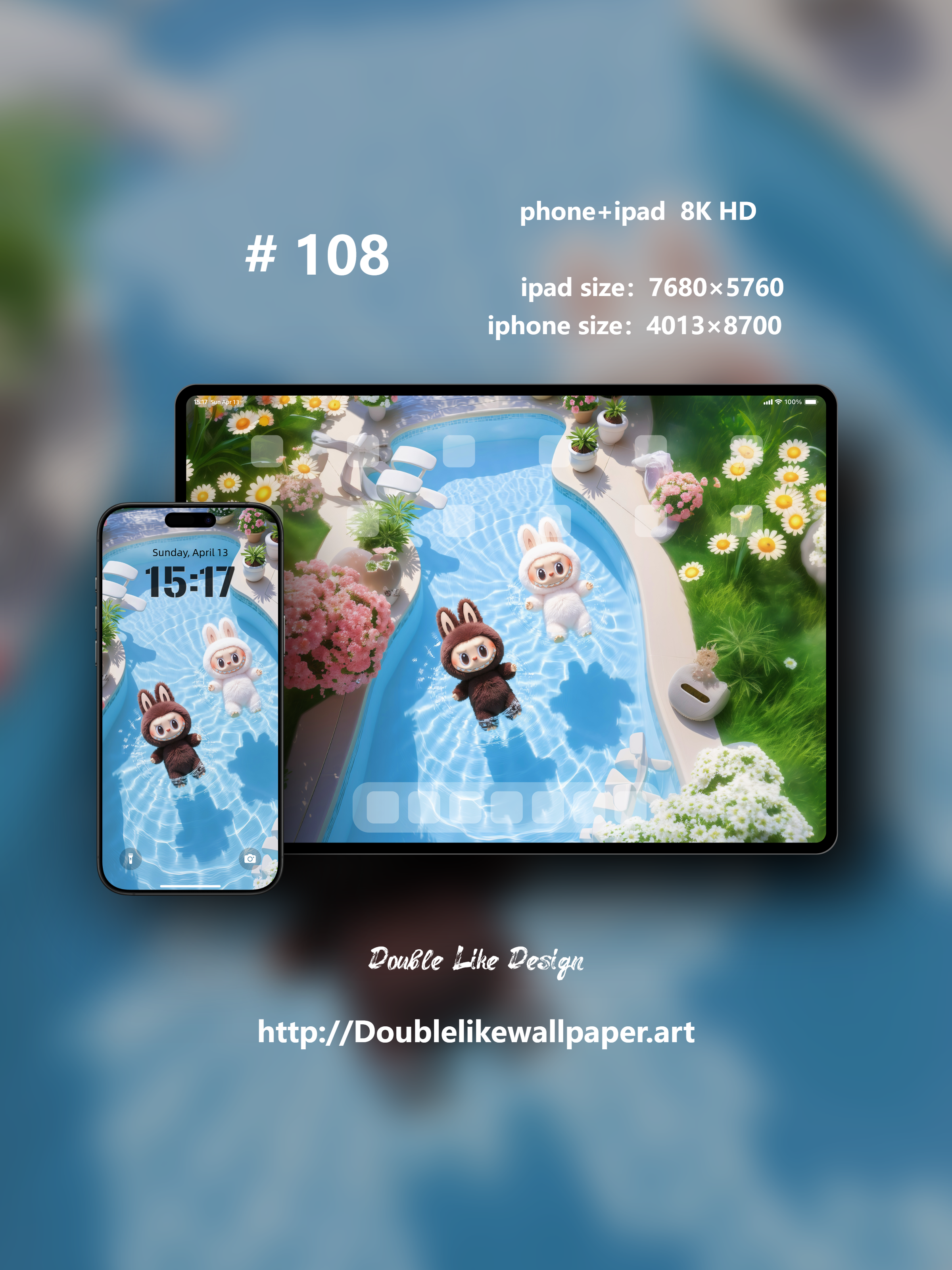 Two Dolls Floating in the Pool [#108]