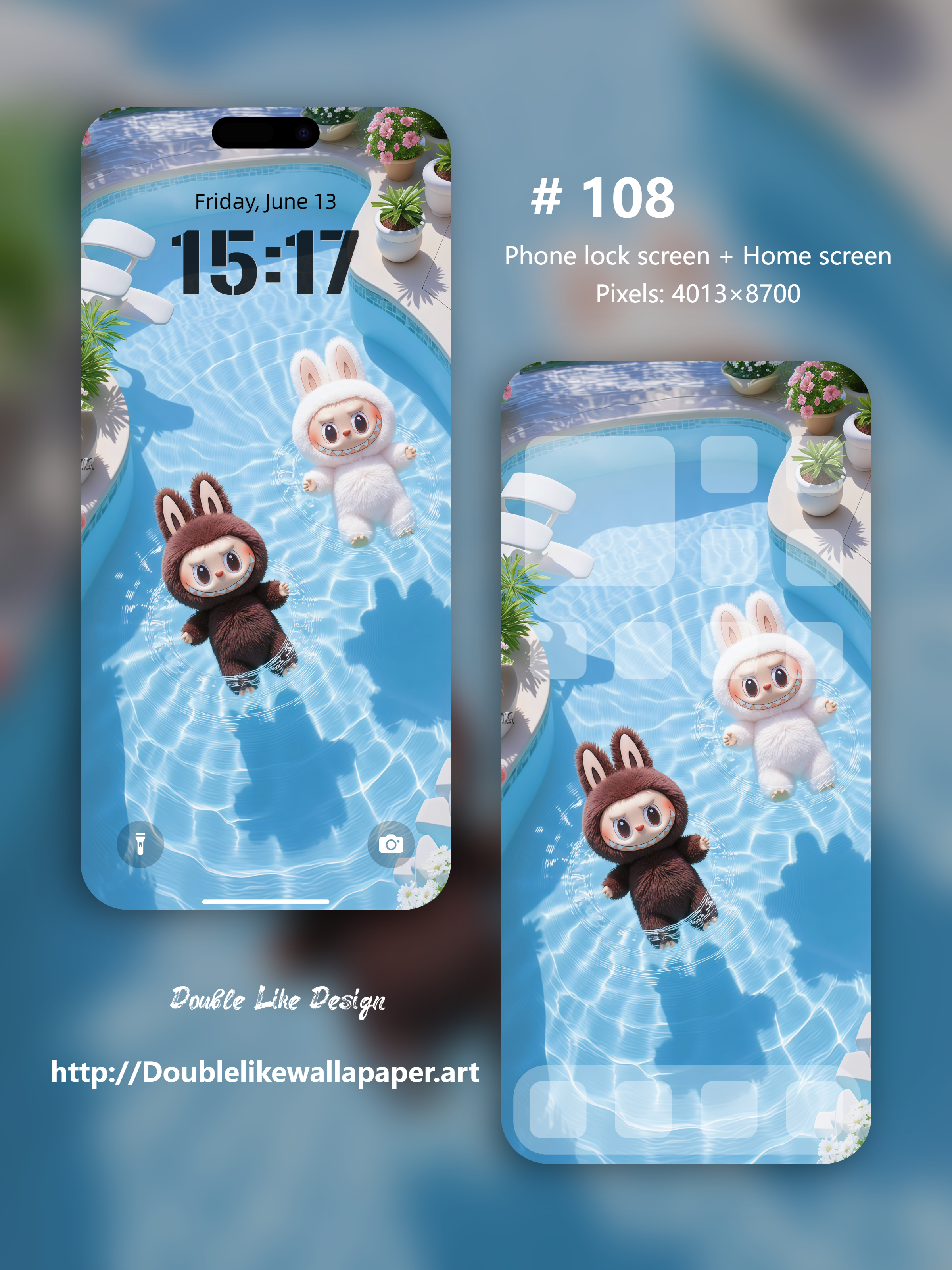 Two Dolls Floating in the Pool [#108]
